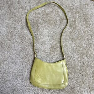 Kenneth Cole New York Shoulder Bag Womens Yellow Genuine Leather Small Zip Purse